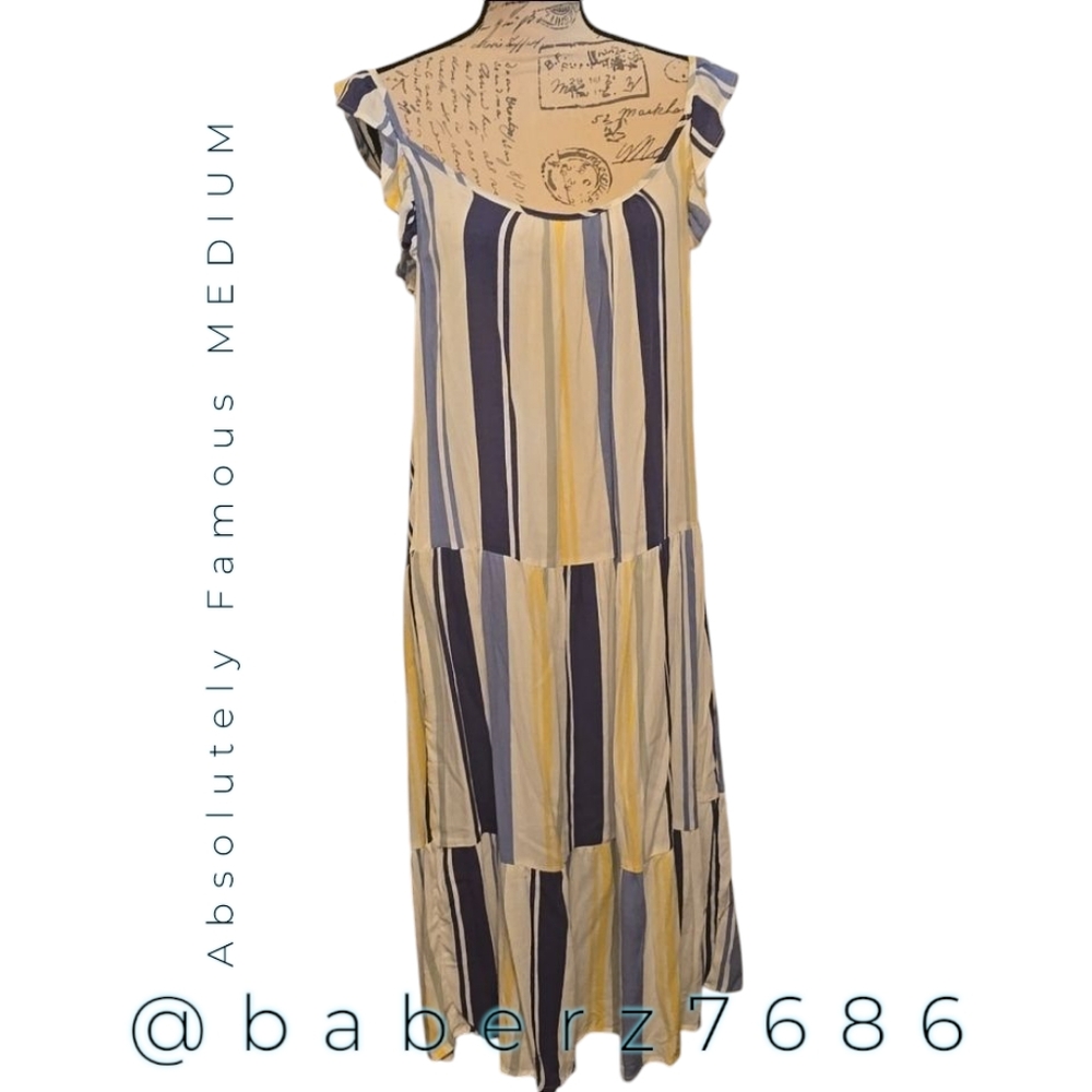 ABSOLUTELY FAMOUS Vertical Stripes Women's Medium Nwot